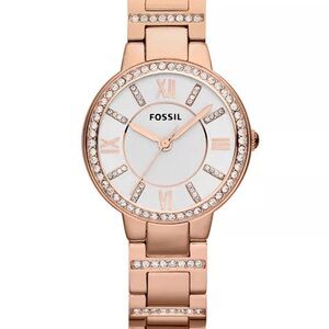 Fossil Virginia ES3284 Rose Gold Crystal Watch